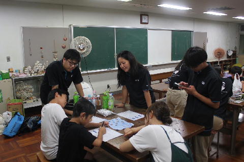 終わった後はお昼を食べながら振り返りと海の学習！クイズなど！